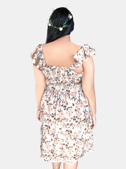 "White Floral Brunch Date Dress"