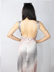 Stunning Ombre Backless Sheer Dress