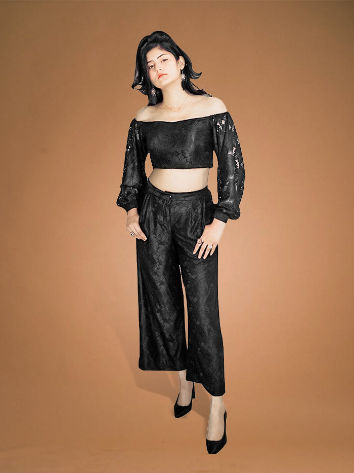 Black Net Co-Ord Set