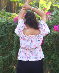 White Floral Top