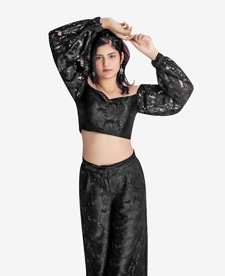 Black Net Co-Ord Set