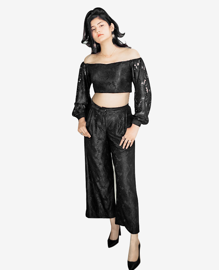 Black Net Co-Ord Set