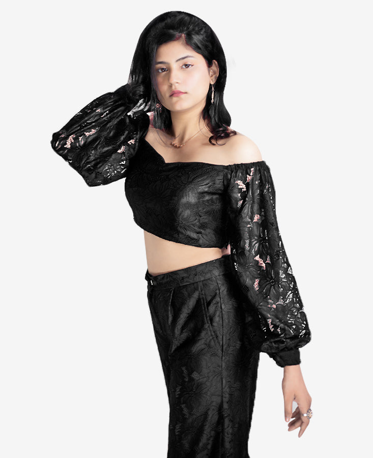 Black Net Co-Ord Set